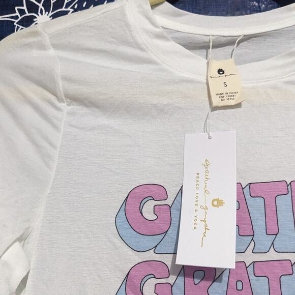 NEW Spiritual Gangster Grateful Active Long Sleeve Tee White Women's XS / Small - Picture 7 of 10